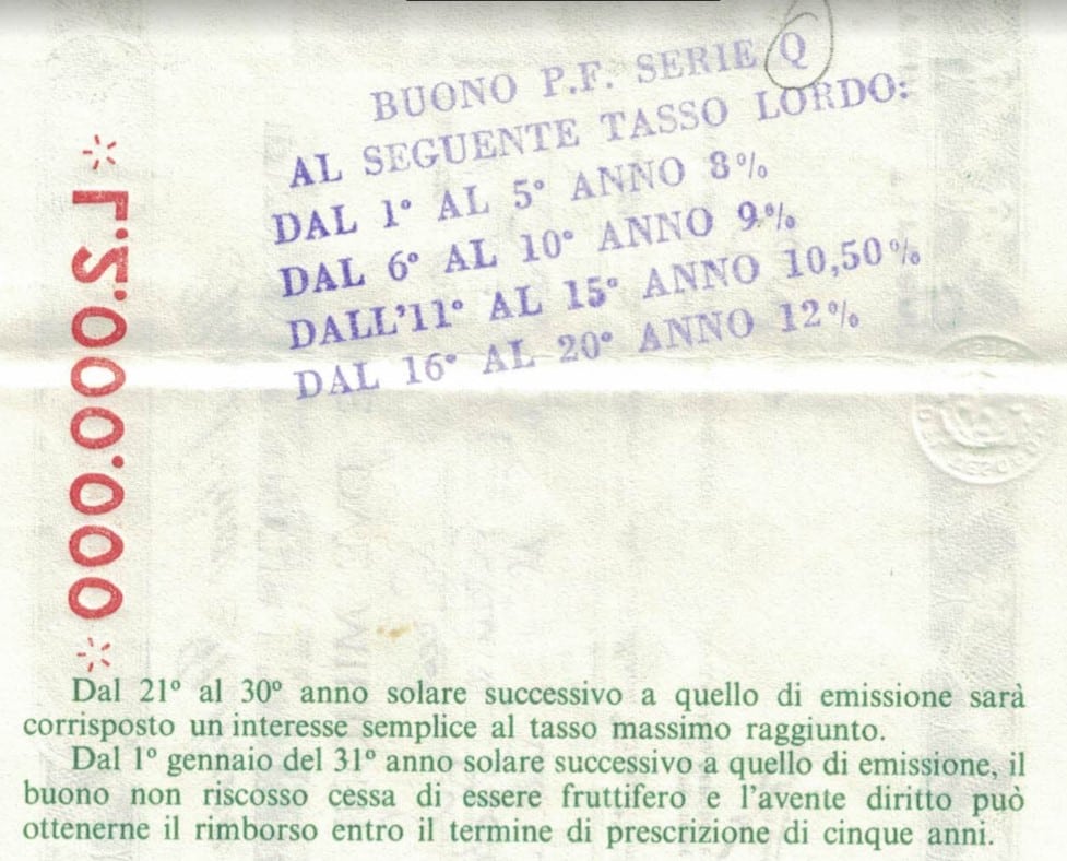 Buono fruttifero postale serie Q